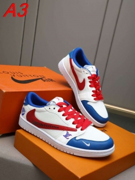 2026発売中！【Louis Vuitton】スニーカー レザー×メッシュ Swoosh装飾 ホワイト×レッド ストリート 