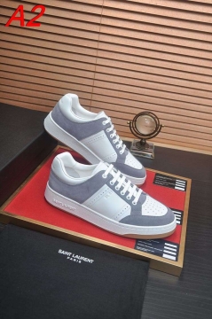 2026新作【Saint Laurent】スニーカー レザー SAINT LAURENT Logo 透气孔 白 カジュアル 