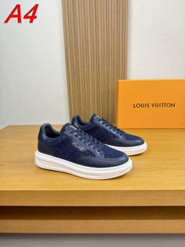 2026新作登場！【Louis Vuitton】スニーカー レザー×キャンバス モノグラム ホワイト×グレー ストリート 