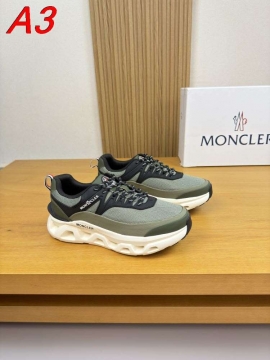 2026入荷しました【Moncler】スニーカーメッシュ×レザー 山峰ロゴ 赤白青三色装饰 ホワイト ストリート 
