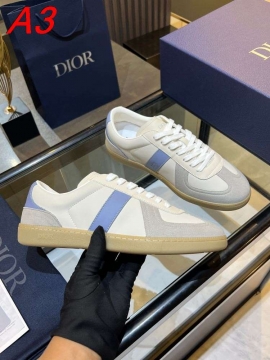 2026発売【Dior】スニーカー レザー×スエード 白底 ホワイト×グレー カジュアル 