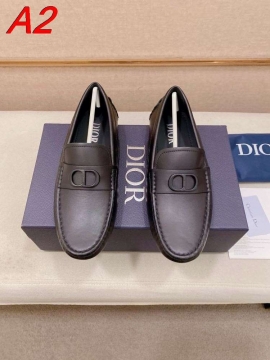 2026新作【Dior】ローファー レザー 双D-logo  블랙 ビジネス 