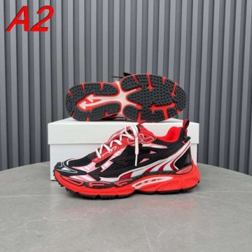 2026入荷しました【Off-White】ダッドスニーカー メッシュ×レザー ライトニング图案 グレー×ブルー ストリート 