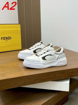 2026入荷【Fendi】チャンキースニーカー レザー FF柄 白底 ホワイト×グリーン カジュアル 