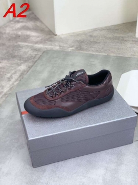 2026発売【Prada】スニーカー メッシュ×レザー ブランド标识 グレー× Black カジュアル 