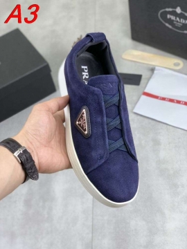 2026年夏新作【Prada】スニーカー 光沢レザー 隠し绳带 Black カジュアル 