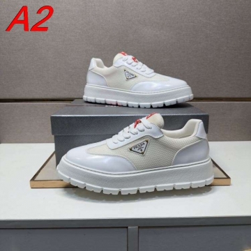 2026入荷【Prada】チャンキースニーカー ファブリック×レザー トライアングルロゴ Black ストリート 