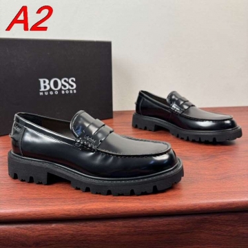 2026新作登場！【BOSS】ローファー レザー 便士，乐福 BLACK ビジネス 