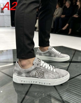 2026新作【Philipp Plein】スニーカー スエード 蛇纹パターン グレー ストリート 