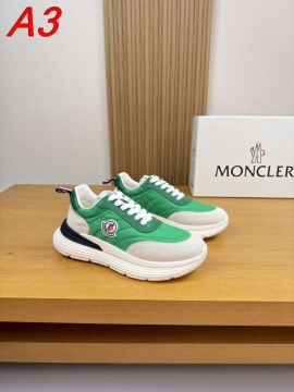 2026発売【Moncler】スニーカースエード×レザー キルティングデザイン 公鸡ロゴ グレー×ホワイト カジュアル 