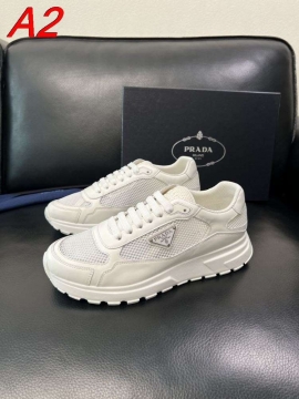 2026新作【Prada】スニーカー メッシュ×レザー 三角银标 Black カジュアル 