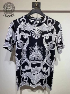 2026 ヴェルサーチ 夏新着 シルケットコットン クルーネック半袖Tシャツ シンプル合わせやすい 快適フィット ブランド コピー