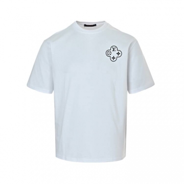 2026 ルイヴィトン 夏ニュー プリント クルーネック半袖Tシャツ リラックス...