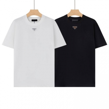 2026 プラダ 夏新着 クルーネック半袖Tシャツ シンプル合わせやすい 上質仕立て ベーシック ブランド コピー