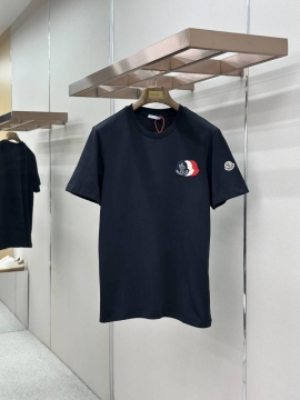 2026 モンクレール 夏新着 刺繍アップリケ クルーネック半袖Tシャツ きめ細...