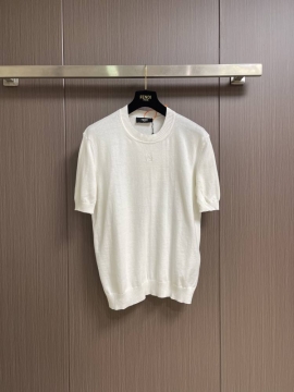 2026 フェンデイ 夏新着 ロゴウール ニット半袖Tシャツ リラックスオーバー...