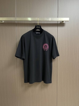 2026 クロムハーツ 夏新着 刺繍コットン クルーネック半袖Tシャツ デイリービジカジカジュアル ブランド コピー