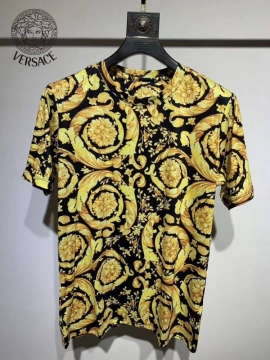 2026 ヴェルサーチ 夏新着 シルケットコットン ゆったりドロップショルダー クルーネック半袖Tシャツ ブランド コピー