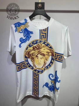 2026 ヴェルサーチ 夏新着 シルケットコットン クルーネック半袖Tシャツ 洗濯耐久性抜群 ベーシック ブランド コピー