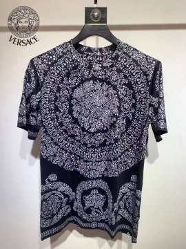 2026 ヴェルサーチ 夏新着 シルケットコットン クルーネック半袖Tシャツ ベ...