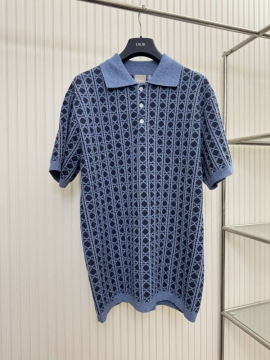 2026 ディオール 夏新着 チェック柄ジャカード クルーネック半袖Tシャツ き...