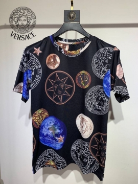 2026 ヴェルサーチ 夏新着 シルケットコットン クルーネック半袖Tシャツ デイリービジカジカジュアル トレンド ブランド コピー