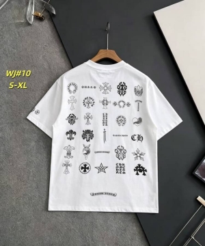 2026 クロムハーツ 夏コーデ デイリー クルーネック半袖Tシャツ 柔らか肌触り型崩れなし デイリー ブランド コピー