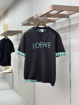 2026 ロエベ 夏新着 ロゴジャカード クルーネック半袖Tシャツ きめ細かく柔...