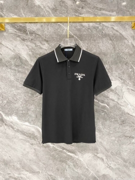 2026 プラダ 夏新着 ポロカラー半袖Tシャツ リラックスオーバーシルエット スリムフィット ベーシック ブランド コピー