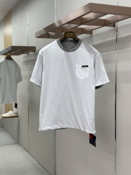 2026 プラダ 夏限定 カラーブロックロゴ クルーネック半袖Tシャツ デイリー...