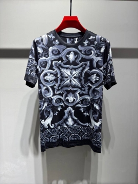 2026 ヴェルサーチ 夏新着 シルケットコットン クルーネック半袖Tシャツ リ...