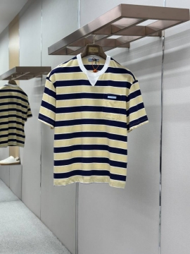 2026 プラダ 夏限定 カラーブロックポケット クルーネック半袖Tシャツ デイリービジカジカジュアル ブランド コピー