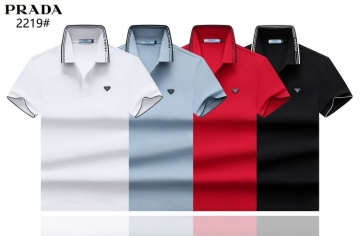 2026 プラダ 夏新着 ポロカラー半袖Tシャツ 肌触り良く通気性抜群 無地 ブランド コピー