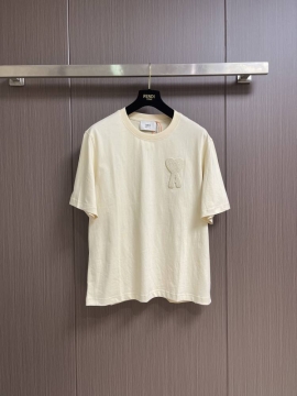 2026 アミリ 夏新着 かぎ針編みロゴ クルーネック半袖Tシャツ リラックスオーバーシルエット ブランド コピー