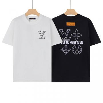 2026 ルイヴィトン 夏新着 クルーネック半袖Tシャツ ゆったりドロップショルダー デイリー ブランド コピー