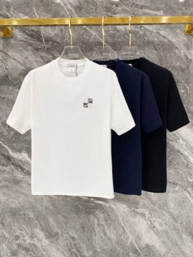 2026 ロエベ 夏先行販売ハイエンドカスタムクルーネックTシャツドロップショルダー上質仕立て ブランド コピー