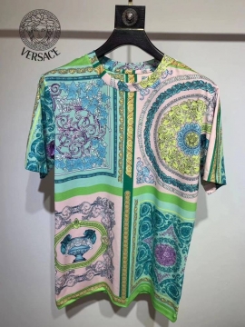 2026 ヴェルサーチ 夏新着 シルケットコットン×ラグジュアリー クルーネック半袖Tシャツ シンプル合わせやすい ブランド コピー