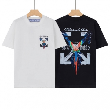 2026 オフホワイト 夏新着 クルーネック半袖Tシャツ 柔らか肌触り型崩れなし...