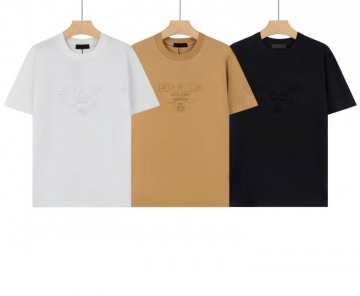 2026 プラダ 夏新着 クルーネック半袖Tシャツ きめ細かく柔らかな肌触り ベ...