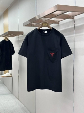 2026 セリーヌ 夏新着 刺繍 クルーネック半袖Tシャツ リラックスオーバーシルエット ブランド コピー