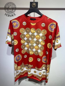 2026 ヴェルサーチ 夏新着 シルケットコットン クルーネック半袖Tシャツ きめ細かく柔らかな肌触り トレンド ブランド コピー