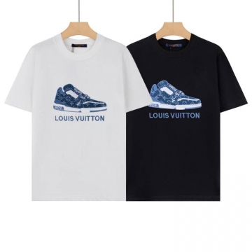 2026 ルイヴィトン 夏新着 クルーネック半袖Tシャツ きめ細かく柔らかな肌触り 無地 ブランド コピー