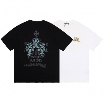 2026 クロムハーツ 夏先行販売 ヴィンテージ クルーネック半袖Tシャツ 欧州サイズ大きめ 洗濯耐久性抜 ブランド コピー