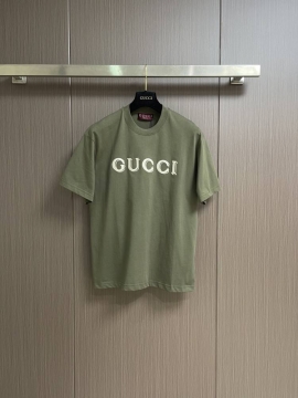 2026 グッチ 夏新着 ヤシの木刺繍 クルーネック半袖Tシャツ 柔らか肌触り型...
