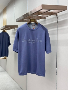 2026 ディオール 夏ニュー ロゴジャカード クルーネック半袖Tシャツ ゆった...