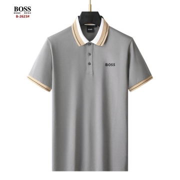 2026 ヒューゴボス 夏新着 快適フィット ポロカラー半袖Tシャツ ゆったりドロップショルダー ブランド コピー