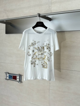 2026 ディオール 夏新着 ホースプリント クルーネック半袖Tシャツ ゆったりドロップショルダー ブランド コピー