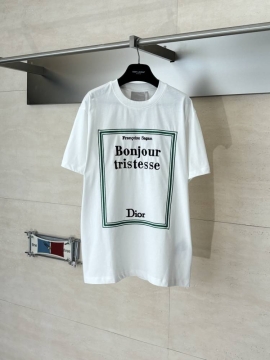 2026 ディオール 夏新着 刺繍コットン クルーネック半袖Tシャツ リラックス...