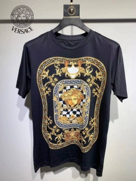 2026 ヴェルサーチ 夏新着 クルーネック半袖Tシャツ シルケットコットン リラックスオーバーシルエット ブランド コピー