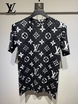2026 ルイヴィトン 夏コーデ シルケットコットン クルーネック半袖Tシャツ ...